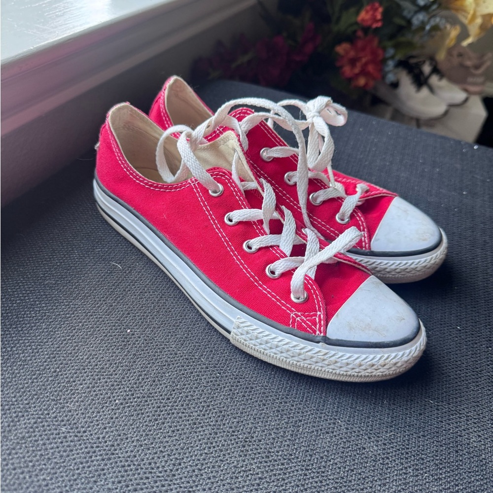 Converse Red and White Sneakers Classic Canvas Design